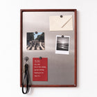 Mahogany Wood Framed Stainless Steel Magnet Board