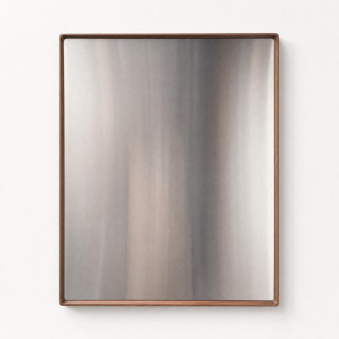 Magnet Board with Walnut Wood Frame, 22 x 28 Inch Stainless Steel Mood Display
