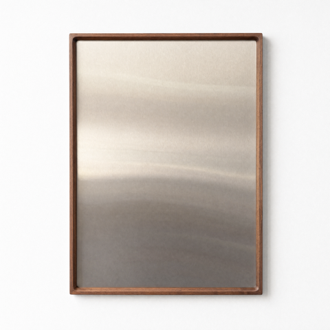 Walnut Wood Framed Stainless Steel Magnet Board